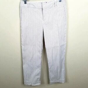 Gap Pants Womens‎ 4 White Tan Stripe Curvy Fit Cropped Leg Capri Stretch Casual